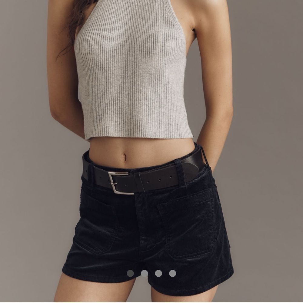 NWT Anthropologie The Colette Corduroy Shorts by Maeve Midnight Navy Size 24